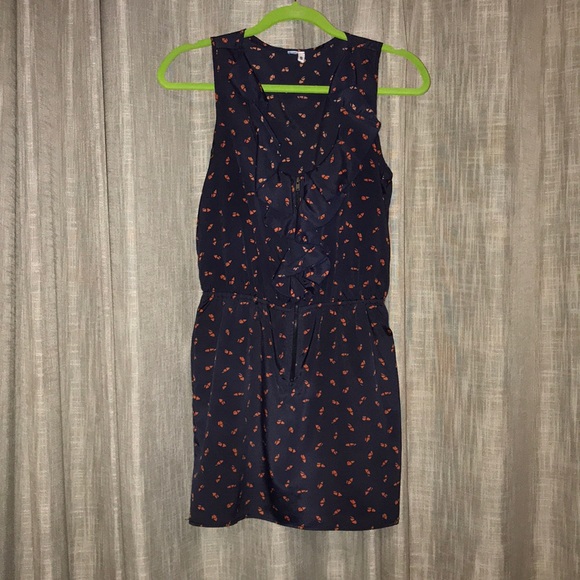 Navy Blue Francesca’s Patterned Mini Dress - Picture 1 of 2